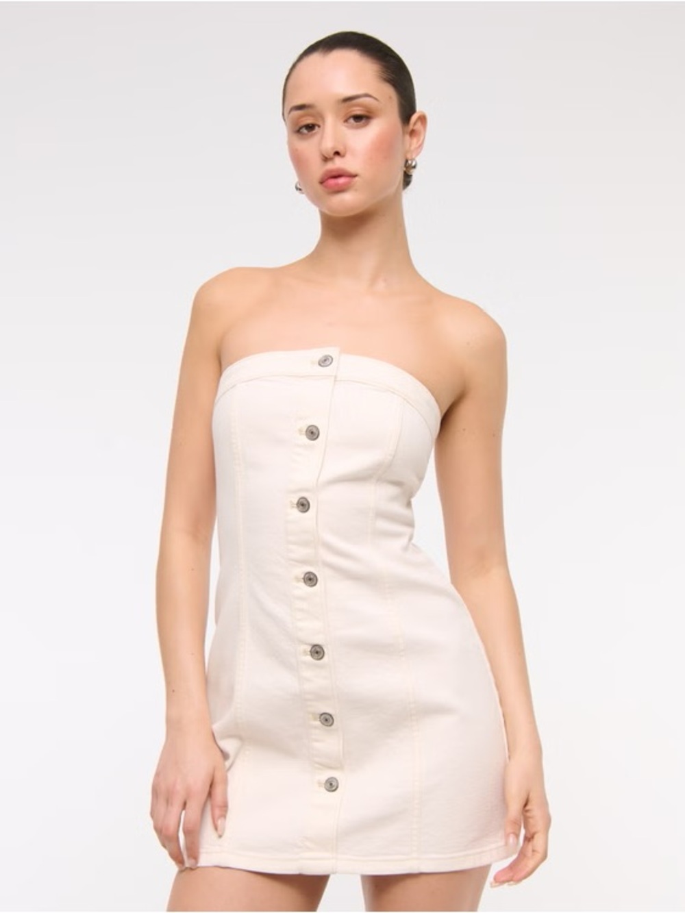 The A&F Mara Strapless Denim Mini Dress